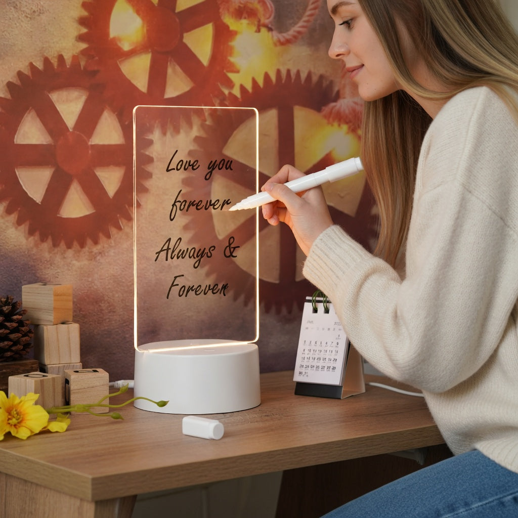 LED Message Board Night Light with USB Charging